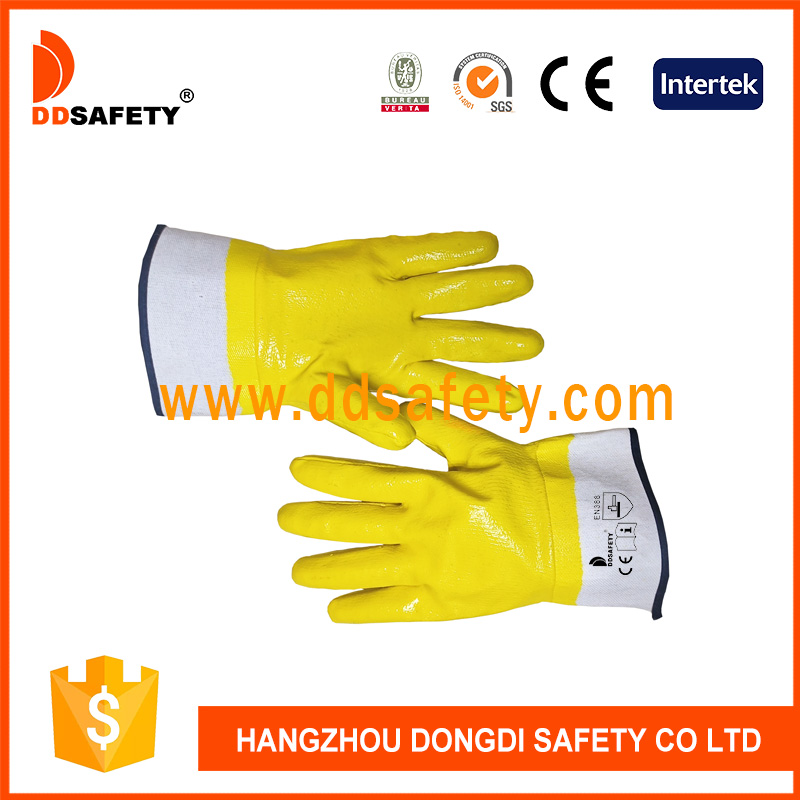 Хлопковые перчатки с нитриловым покрытием-DCN711